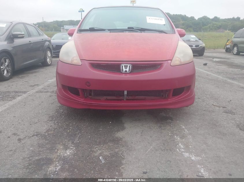 2007 Honda Fit Sport VIN: JHMGD38637S036467 Lot: 43240190