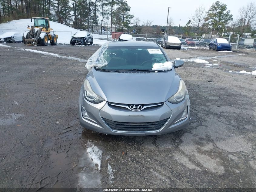 2016 Hyundai Elantra Se VIN: 5NPDH4AE2GH687460 Lot: 43240192