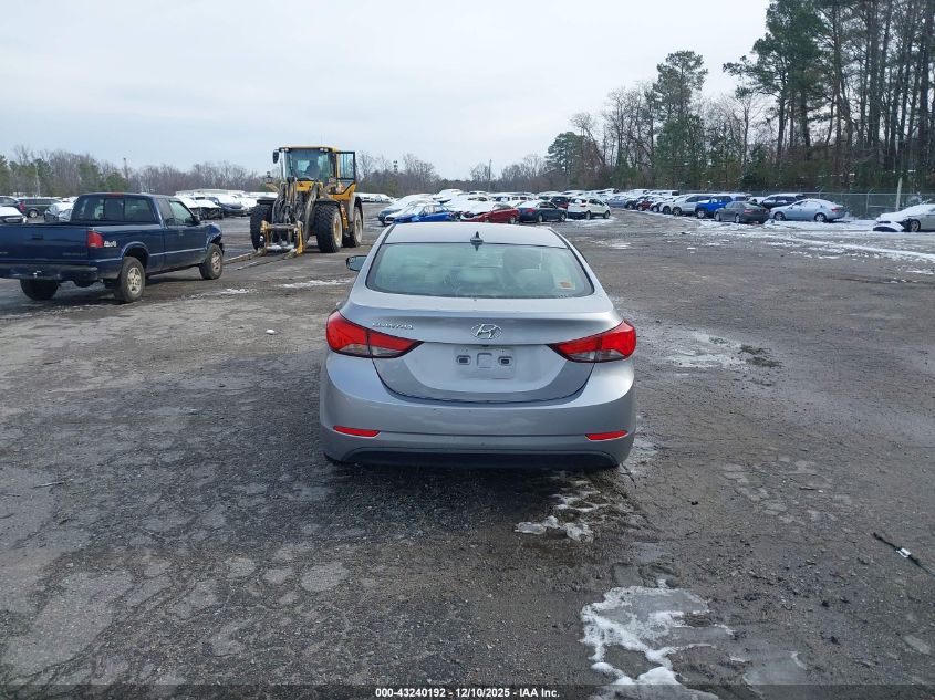 2016 Hyundai Elantra Se VIN: 5NPDH4AE2GH687460 Lot: 43240192