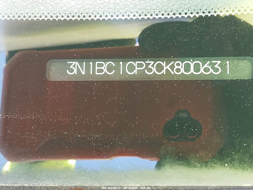 2012 Nissan Versa 1.8 S VIN: 3N1BC1CP3CK800631 Lot: 43240511