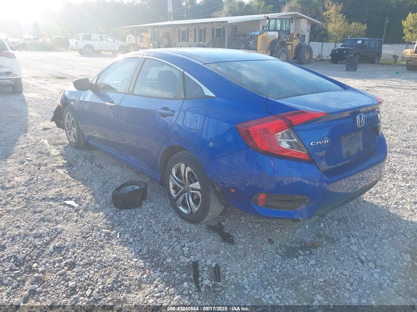 2017 Honda Civic 2.0 Lx Blue Lot 111043240564 Vin 2HGFC2F5XHH566806