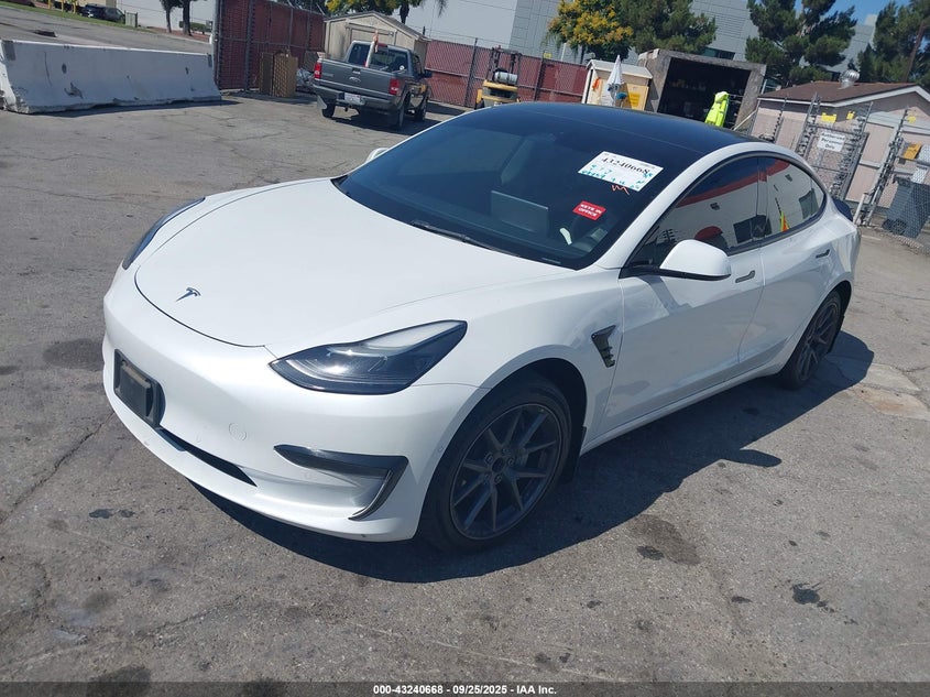 Vin: 5yj3e1ea7nf206981, lot: 43735204, tesla model 3 rear-wheel drive 20222