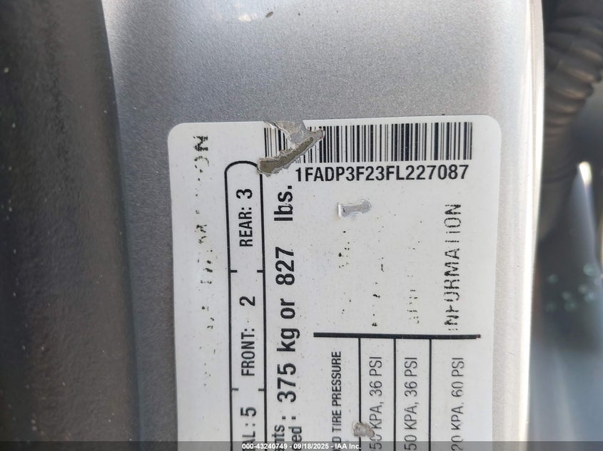 2015 FORD FOCUS SE - 1FADP3F23FL227087