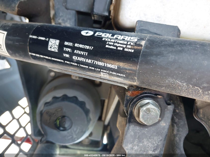 2017 Polaris Ranger Crew Xp 900 VIN: 4XARVA877H8019603 Lot: 43240975