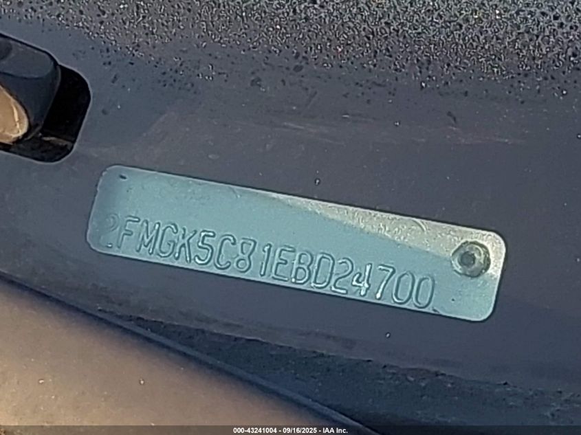 2014 Ford Flex Sel VIN: 2FMGK5C81EBD24700 Lot: 43241004