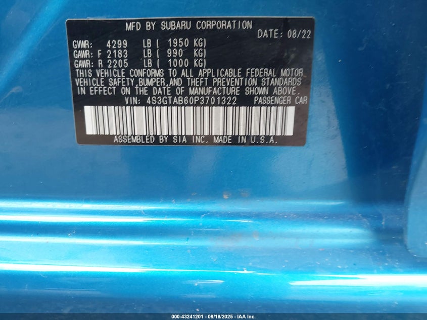 2023 SUBARU IMPREZA BASE 5-DOOR - 4S3GTAB60P3701322