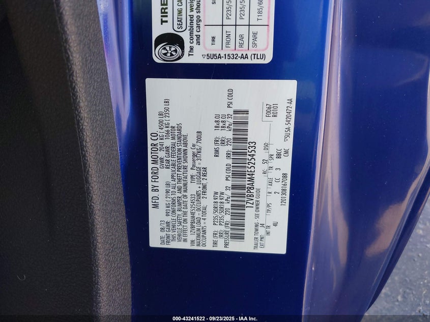 2014 Ford Mustang V6 Premium VIN: 1ZVBP8AM4E5254533 Lot: 43241522