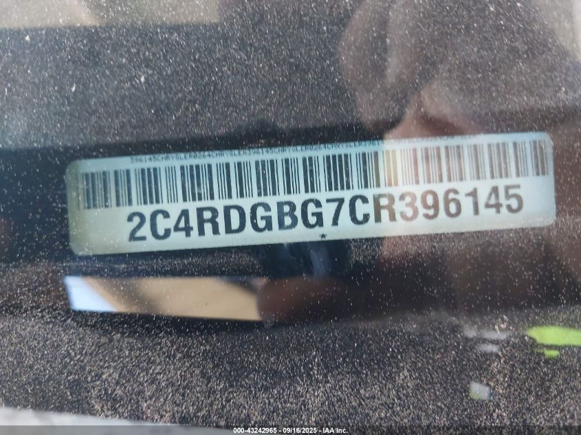 2012 Dodge Grand Caravan Se/Avp VIN: 2C4RDGBG7CR396145 Lot: 43242965