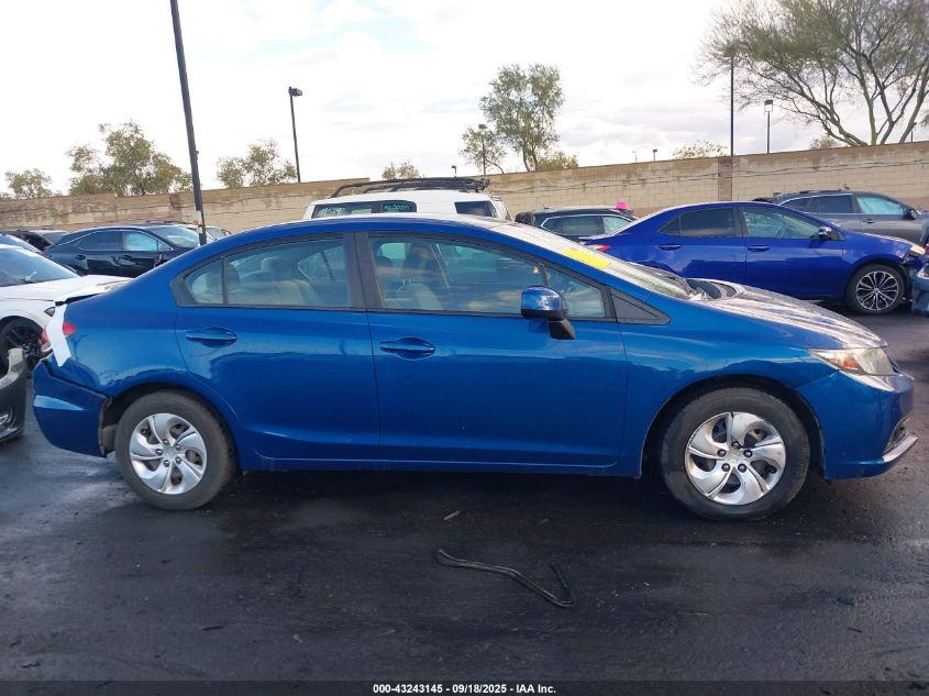 2013 Honda Civic Lx VIN: 19XFB2F55DE290252 Lot: 43243145