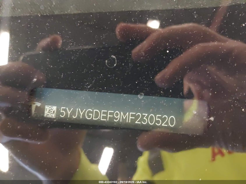 2021 Tesla Model Y Performance Dual Motor All-Wheel Drive VIN: 5YJYGDEF9MF230520 Lot: 43243182