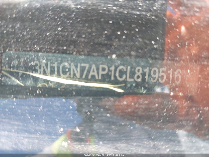 2012 Nissan Versa 1.6 Sv VIN: 3N1CN7AP1CL819516 Lot: 43243236