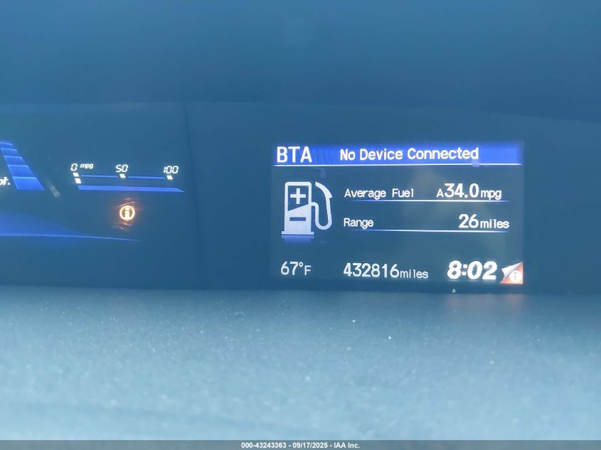 2014 Honda Civic Hybrid VIN: 19XFB4F26EE201792 Lot: 43243363