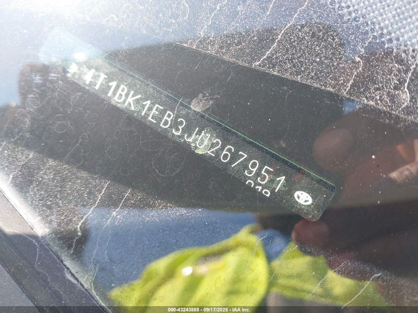 2018 Toyota Avalon Limited VIN: 4T1BK1EB3JU267951 Lot: 43243588