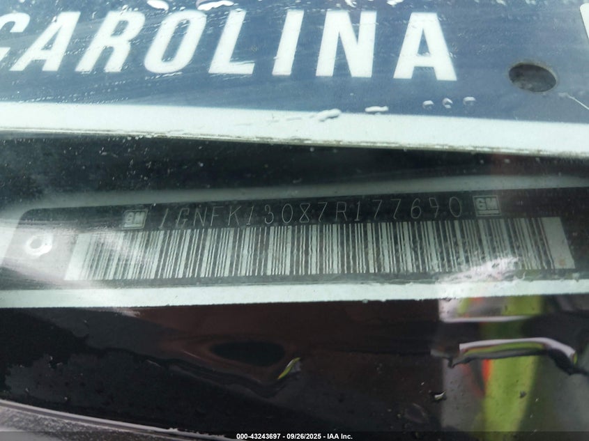 2007 Chevrolet Tahoe Ltz VIN: 1GNFK13087R177690 Lot: 43243697