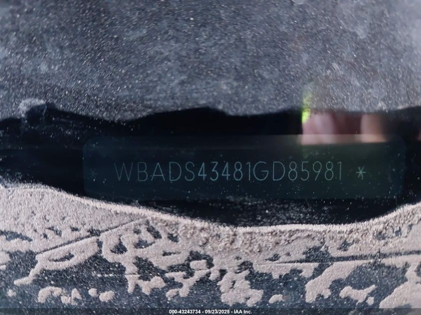 2001 BMW 525Ia VIN: WBADS43481GD85981 Lot: 43243734