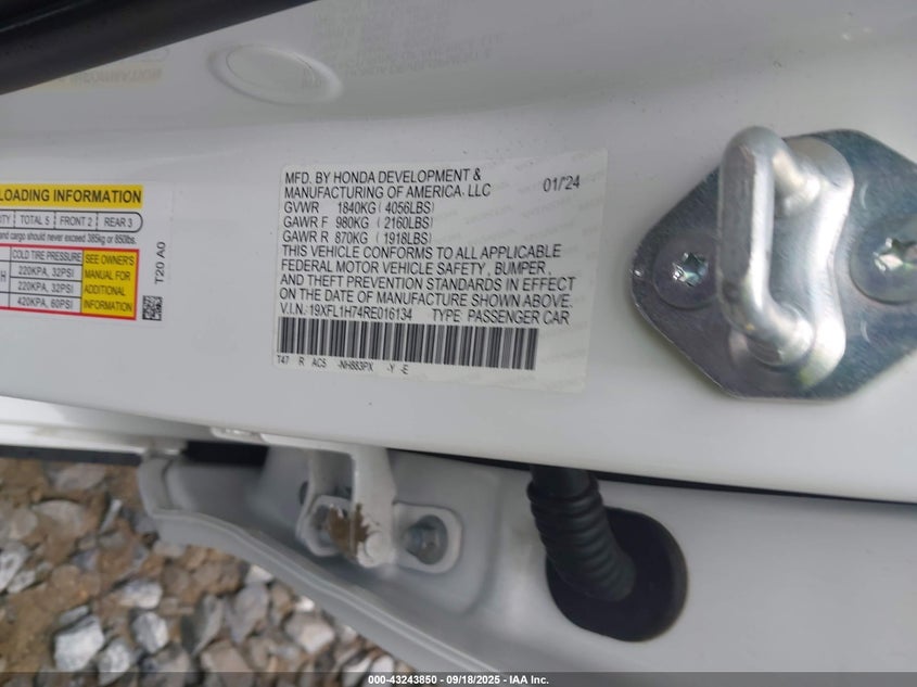 19XFL1H74RE016134 2024 HONDA CIVIC photo no. 9