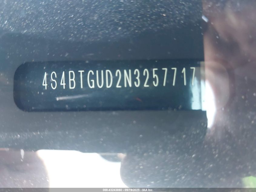 2022 Subaru Outback Wilderness VIN: 4S4BTGUD2N3257717 Lot: 43243860