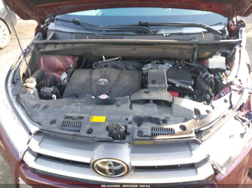 2017 Toyota Highlander Xle VIN: 5TDJZRFH0HS475572 Lot: 43243892