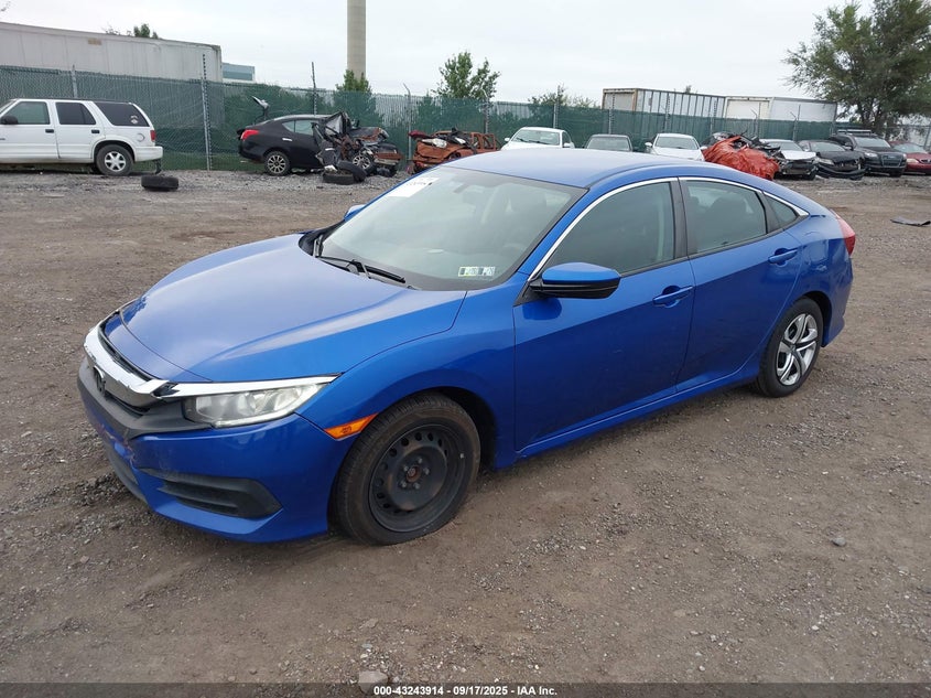 2017 Honda Civic 2.0 Lx Blue Lot 111043243914 Vin 2HGFC2F5XHH549391