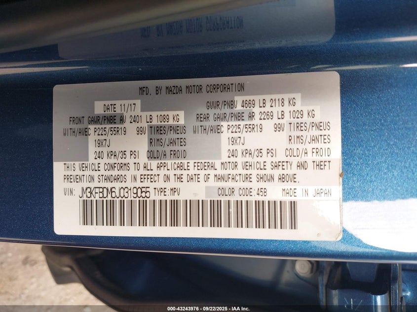 2018 MAZDA CX-5 GRAND TOURING - JM3KFBDM6J0319055