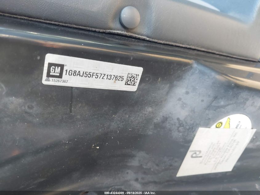 2007 Saturn Ion Ion 2 VIN: 1G8AJ55F57Z137625 Lot: 43244309