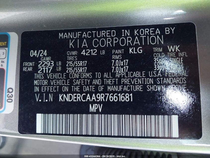 2024 Kia Seltos Ex VIN: KNDERCAA9R7661681 Lot: 43244364