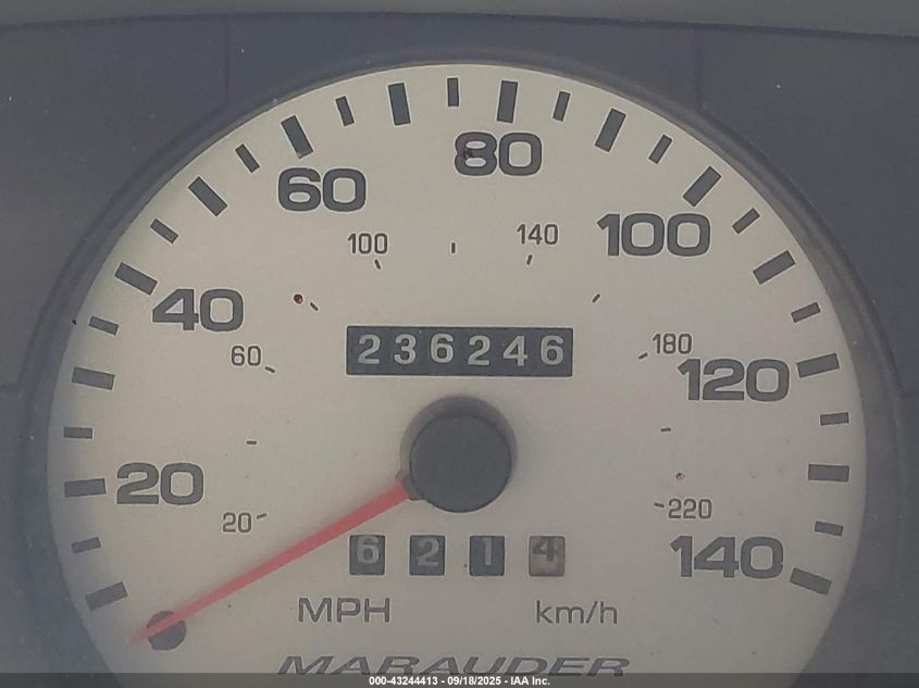 2003 Mercury Marauder VIN: 2MEHM75V03X616869 Lot: 43244413