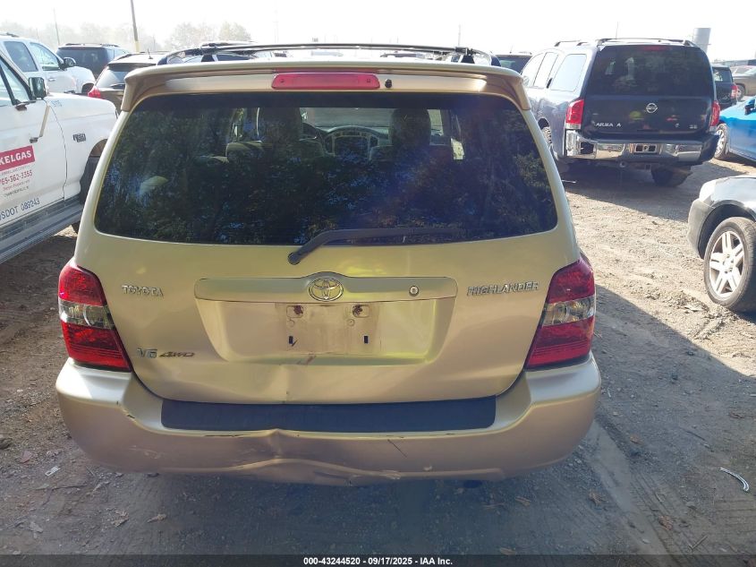 2005 Toyota Highlander V6 VIN: JTEEP21A750104640 Lot: 43244520