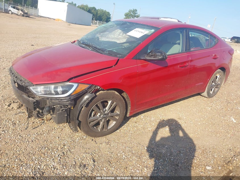 2017 Hyundai Elantra Se red sedan gasoline 5NPD84LF9HH118726 photo #3