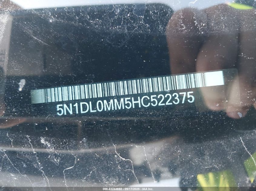 2017 Infiniti Qx60 VIN: 5N1DL0MM5HC522375 Lot: 43244668