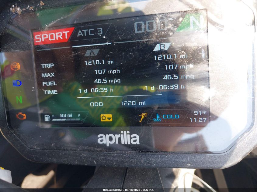 2025 Aprilia Rs 457 VIN: ZD4XEUA01S6001037 Lot: 43244959