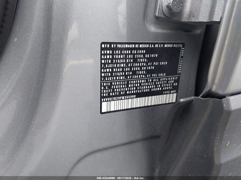 2023 VOLKSWAGEN TAOS 1.5T SE - 3VVVX7B29PM355900