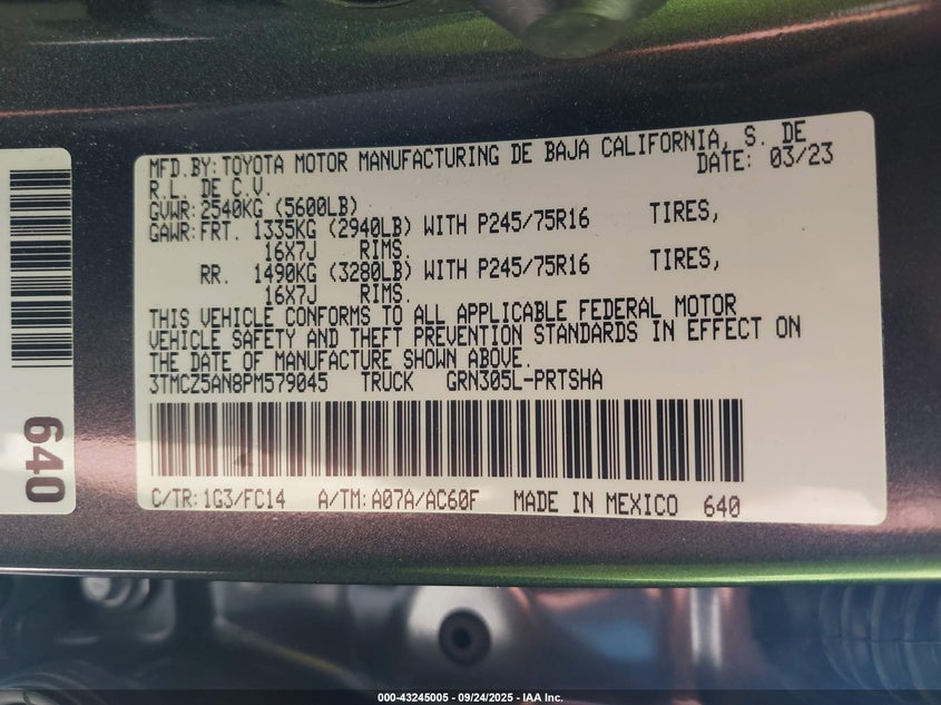 2023 TOYOTA TACOMA SR5 V6 3TMCZ5AN8PM579045