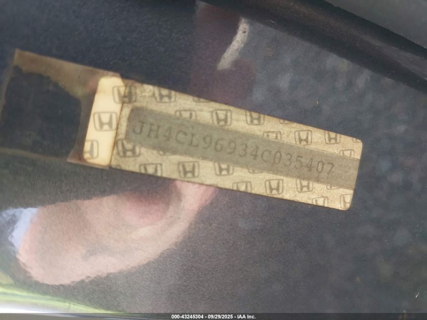2004 Acura Tsx VIN: JH4CL96934C035407 Lot: 43245304