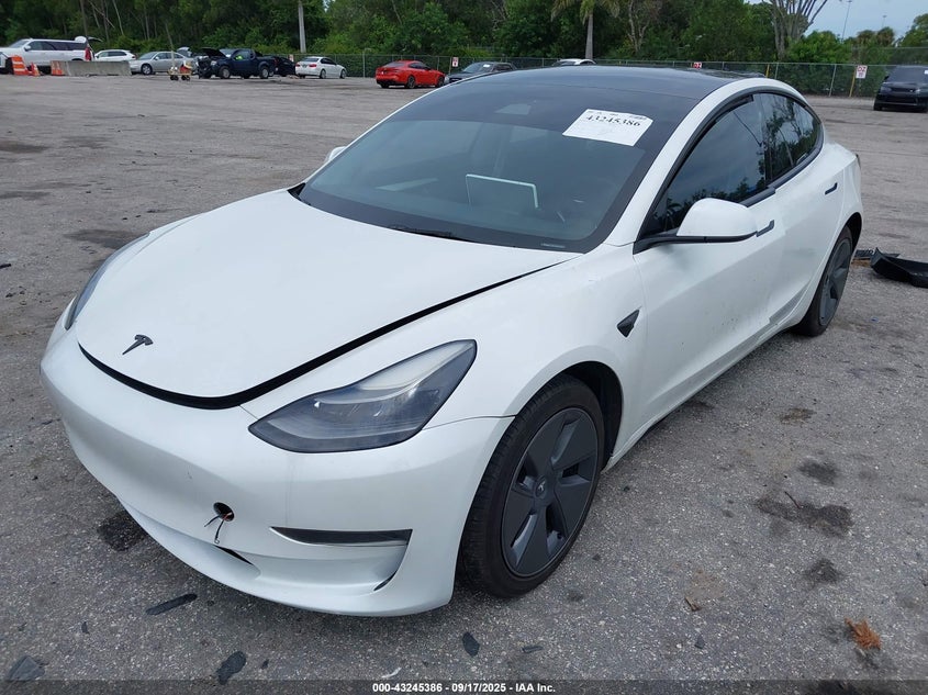 2023 Tesla Model 3 Rear-Wheel Drive white sedan electric 5YJ3E1EA9PF577174 photo #3