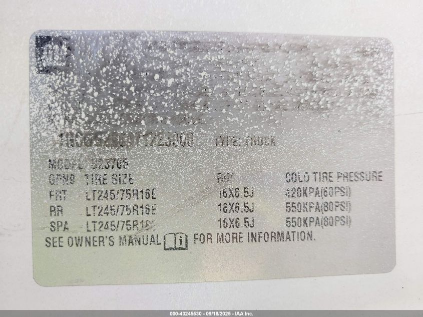 2007 Chevrolet Express Work Van VIN: 1GCGG296471223000 Lot: 43245530