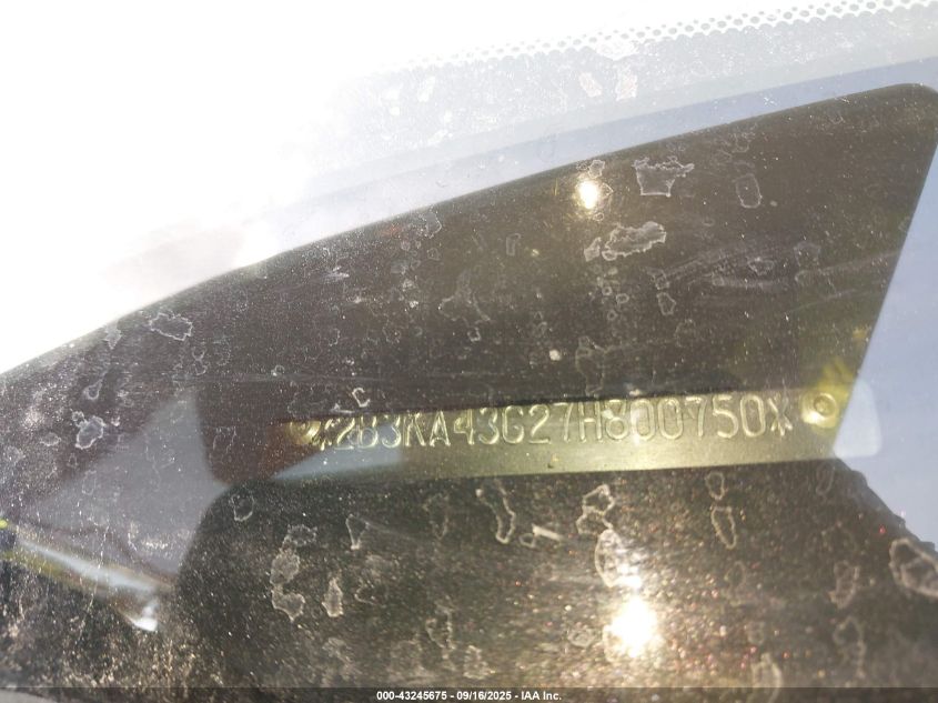 2007 Dodge Charger VIN: 2B3KA43G27H800750 Lot: 43245675