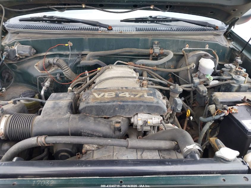 2000 Toyota Tundra Sr5 V8 VIN: 5TBBT4411YS113001 Lot: 43245719