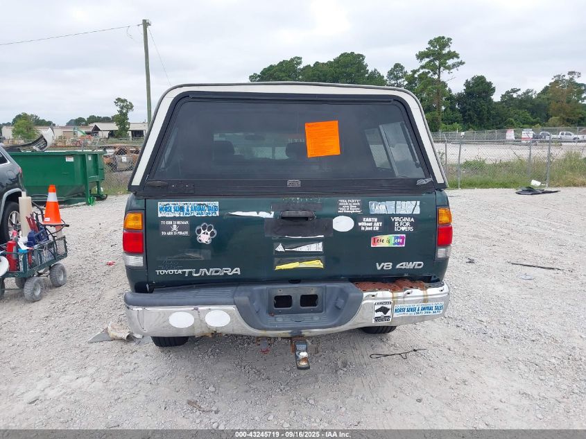 2000 Toyota Tundra Sr5 V8 VIN: 5TBBT4411YS113001 Lot: 43245719