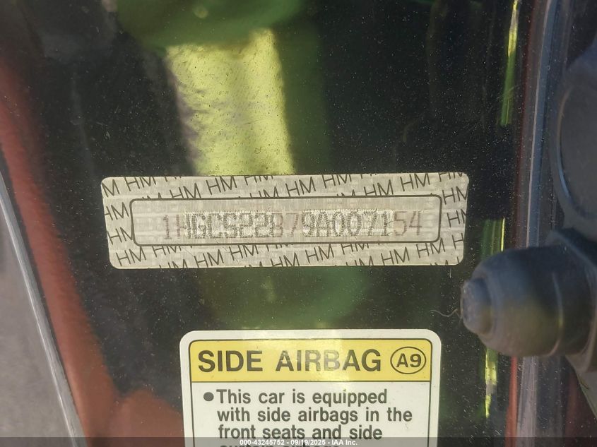 2009 Honda Accord 3.5 Ex-L VIN: 1HGCS22879A007154 Lot: 43245752