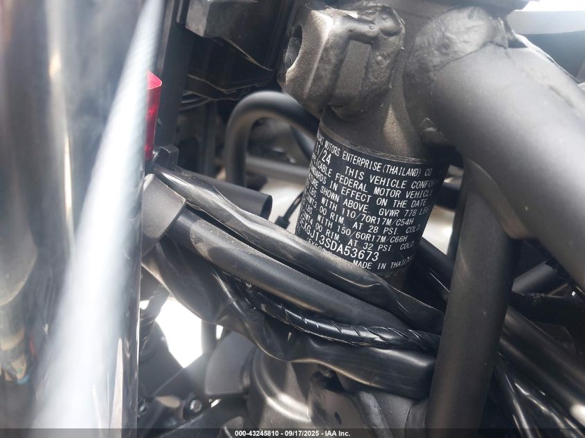 2025 Kawasaki Ex500 A/B VIN: ML5EXGJ13SDA53673 Lot: 43245810