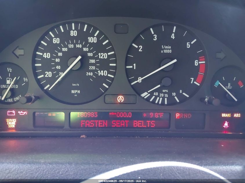 2000 BMW X5 4.4 VIN: WBAFB3348YLH03408 Lot: 43246629