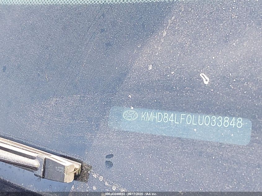 2020 Hyundai Elantra Value Edition VIN: KMHD84LF0LU033848 Lot: 43246653