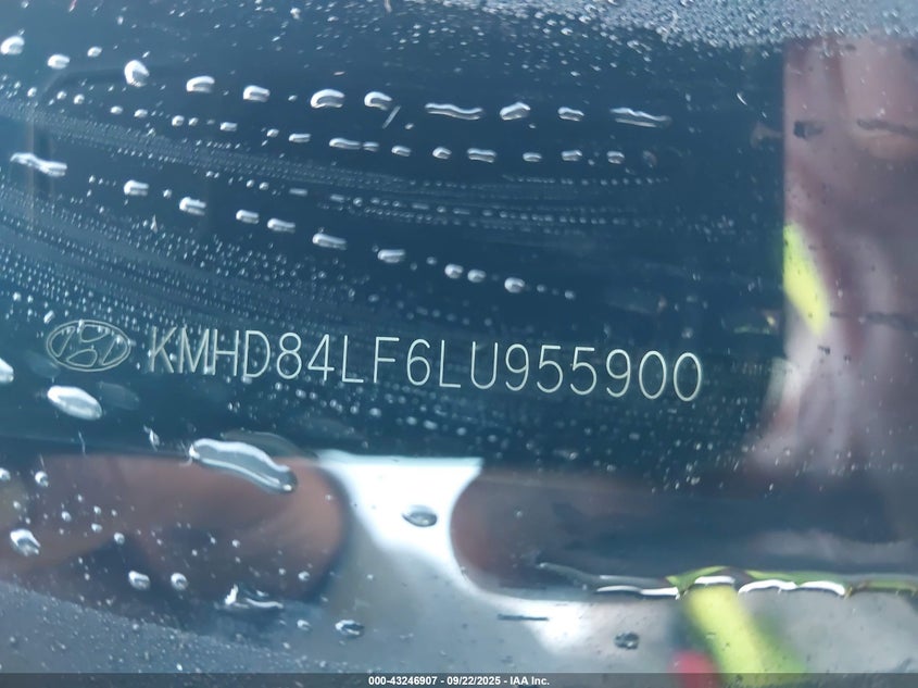 2020 HYUNDAI ELANTRA LIMITED KMHD84LF6LU955900