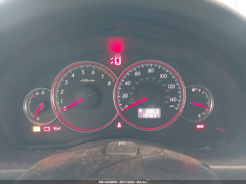 2008 Subaru Outback VIN: 4S4BP60C786316095 Lot: 43246980