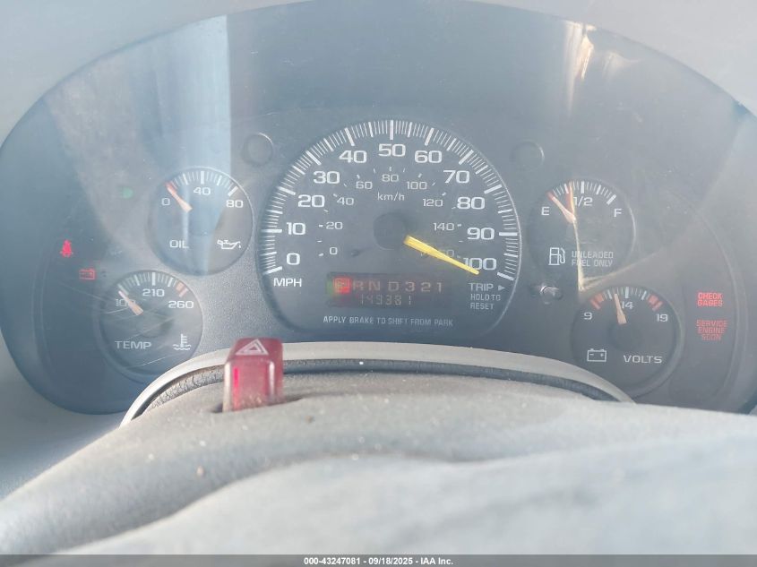 1998 Chevrolet Astro VIN: 1GCDL19W4WB118622 Lot: 43247081