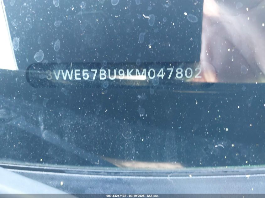 2019 Volkswagen Jetta 1.4T Sel VIN: 3VWE57BU9KM047802 Lot: 43247138