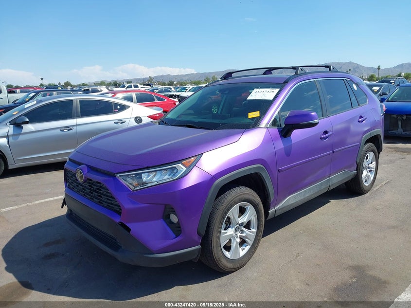 2019 Toyota Rav4 2.5 Xle Purple Lot 111043247420 Vin JTMP1RFV7KJ022108