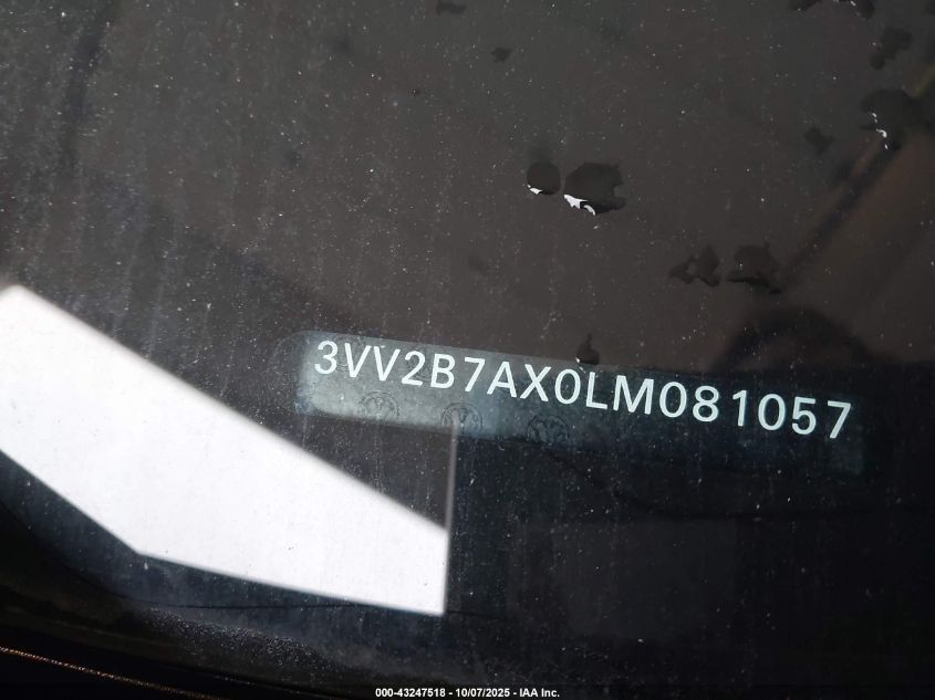 2020 Volkswagen Tiguan 2.0T Se/2.0T Se R-Line Black/2.0T Sel VIN: 3VV2B7AX0LM081057 Lot: 43247518