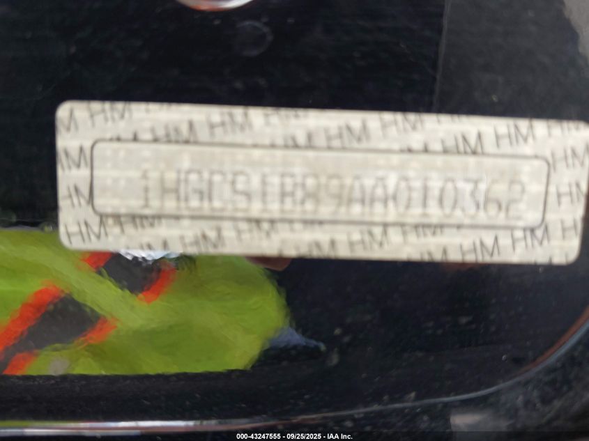 2010 Honda Accord 2.4 Ex-L VIN: 1HGCS1B89AA010362 Lot: 43247555